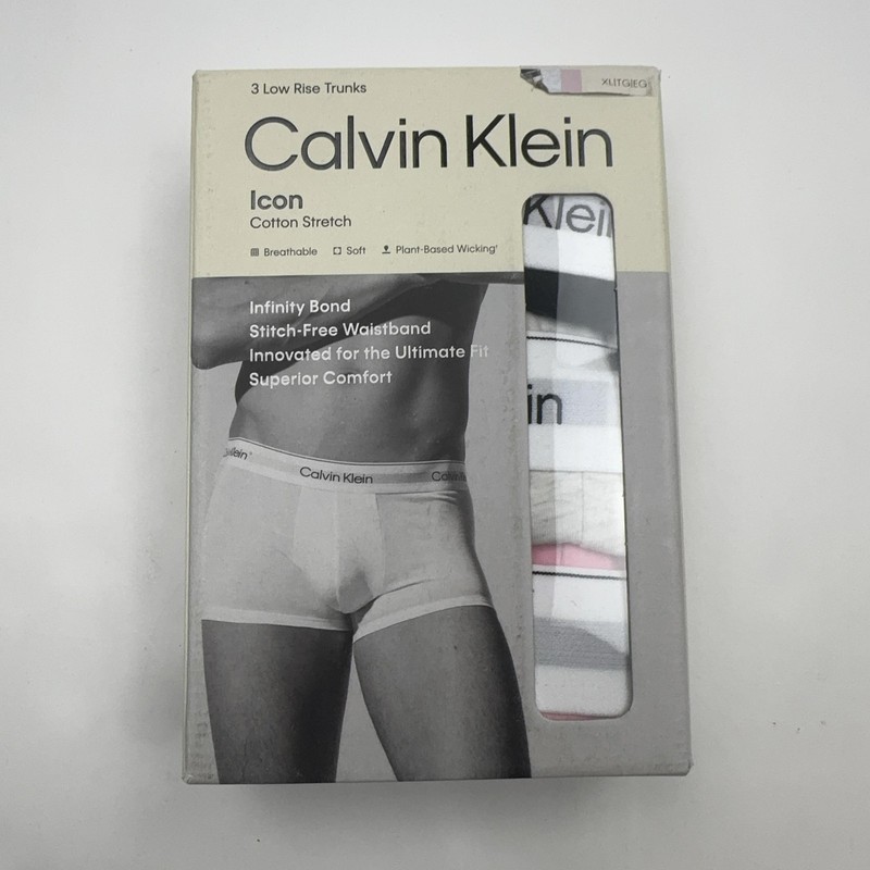 Calvin Klein Icon Cotton Low Rise Trunk Boxer Briefs Mens XL Multicolor 3 Pack