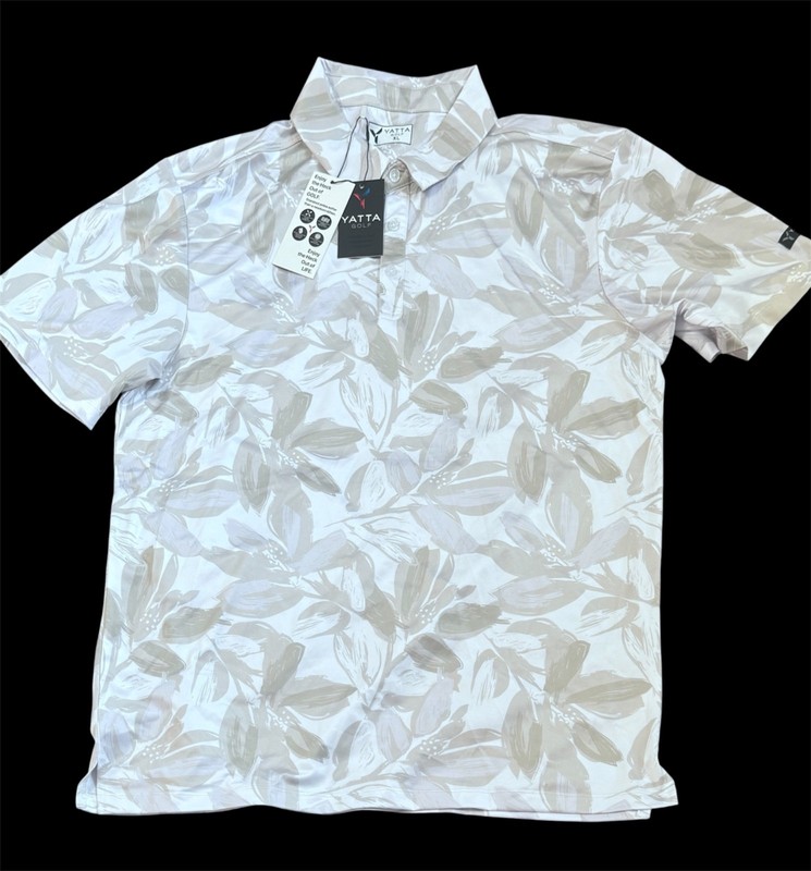 YATTA GOLF Sandy Brush BEIGE & TAN FLORAL (Men’s XL) New With $50 MSRP Tag