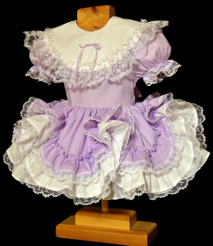 aldult Baby Sissy Girl Maid Purple Mini Dress Cosplay Costume Tailor-made