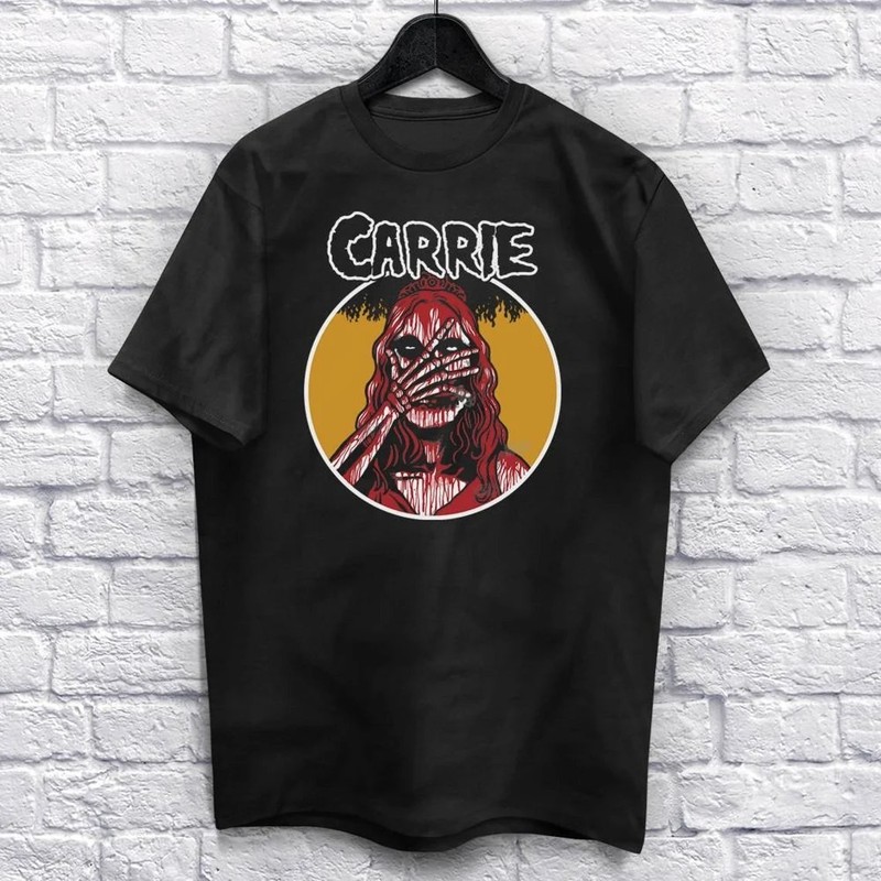 Carrie Horror Movie Graphic T-Shirt Scary Halloween Unisex Tee – E172