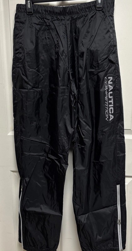 Nautica Competition Black Men’s Track Pants / Windbreaker Weather Resistant Med