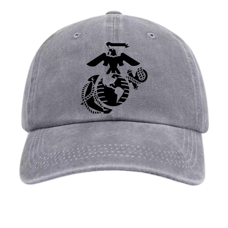 USMC Eagle Globe Anchor Washed Baseball Cap Adjustable Marine Corps Tribute Hat gallery