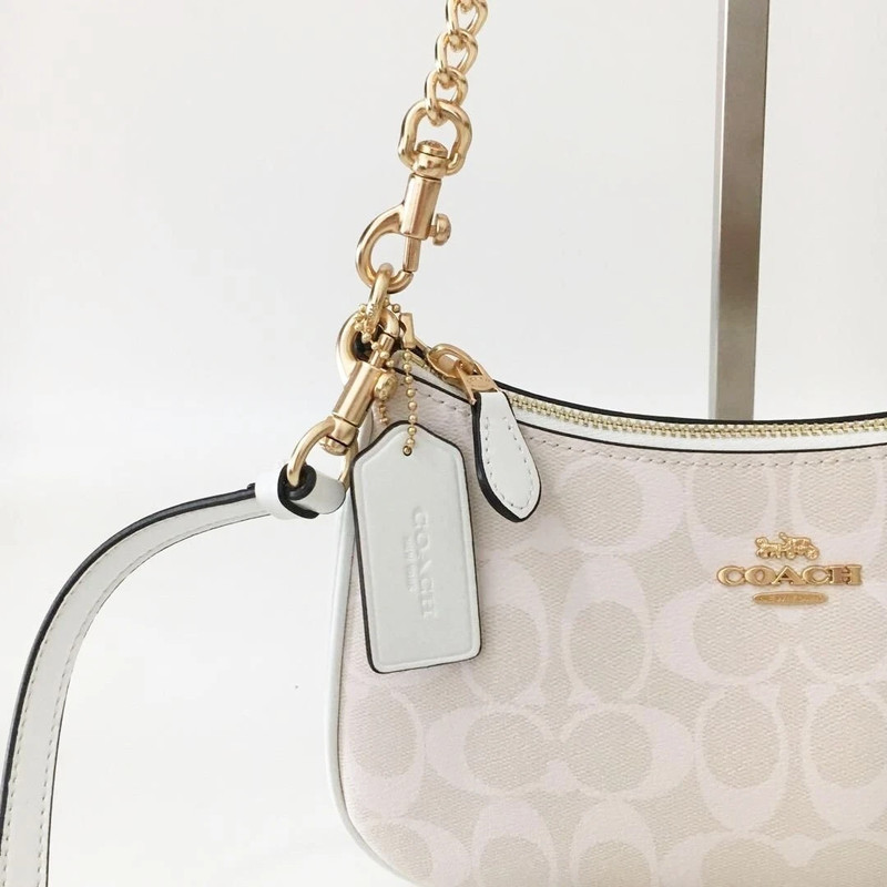 NEW COACH Teri 2Way Shoulder Bag Signature Coated Canvas White outlet CA548 gallery