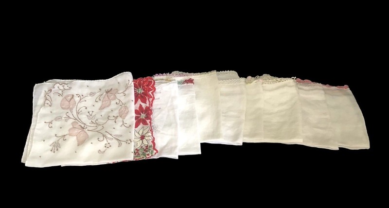 Ten Ladies Hankies Tatting Embroidered Christmas More gallery