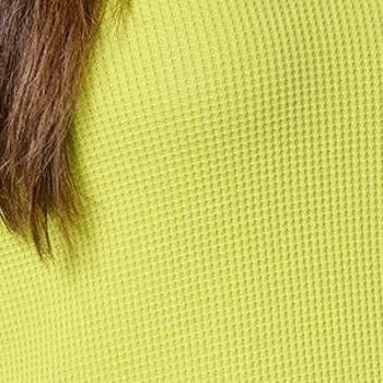 Belle by Kim Gravel Women's Top Sz S Baby Waffle Folk Fusion Green A655028 gallery