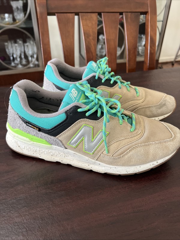 New Balance 997H, Tidepool Beige Neon Suede, Size 12 used