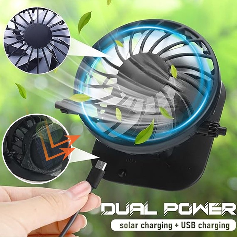 Solar & USB Powered Fan Outdoor Fishing Hat, Sunscreen Sun Hat with Dual Fan NEW gallery