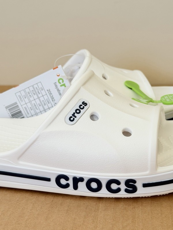 Crocs Unisex Bayaband Slide Sandals Men’s 11 | White/Black gallery