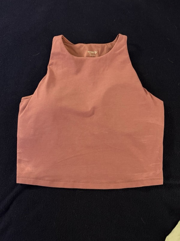 Old Navy Active PowerChill Sports Bra Pink Solid Knit Light Support Pullover L