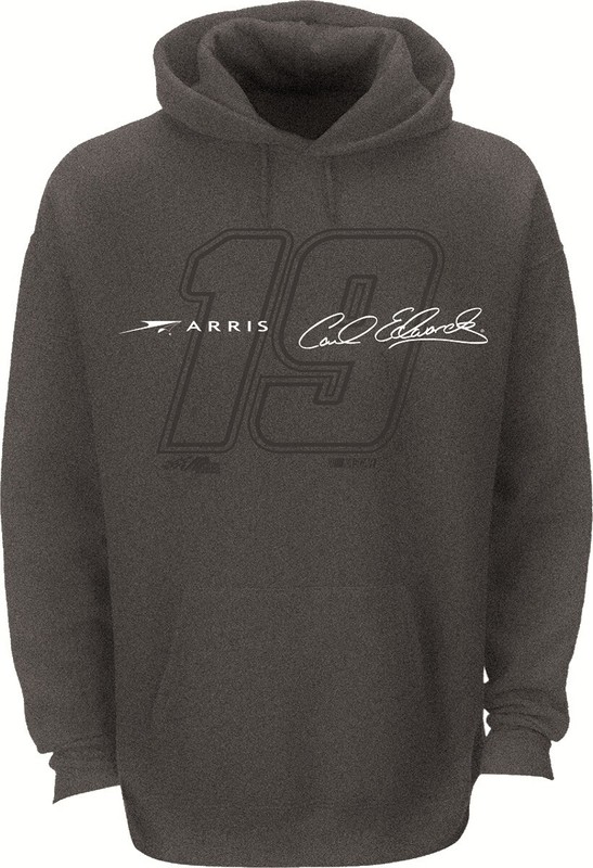 CHECKERED FLAG SPORTS CARL EDWARDS GRAY HOODIE HOODED SWEATSHIRT A4419