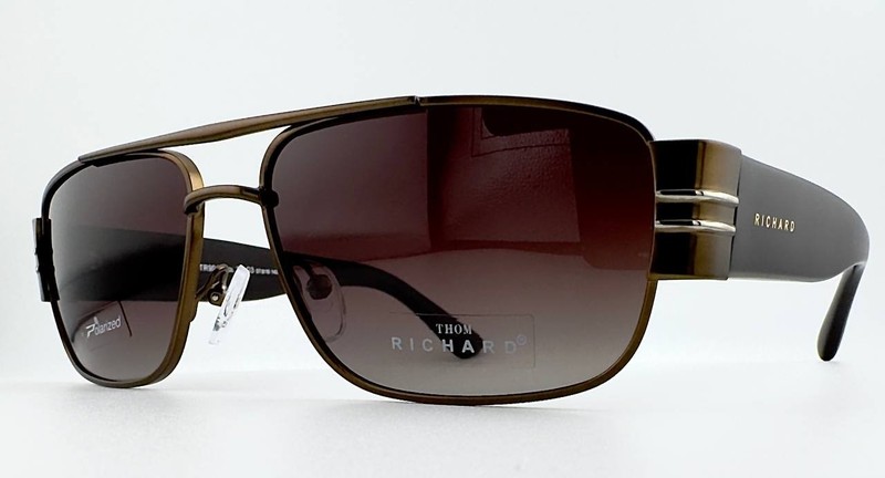 Thom Richard TR9045 Col.27-G3 Polarized Sunglasses Brown Aviator Driving Men