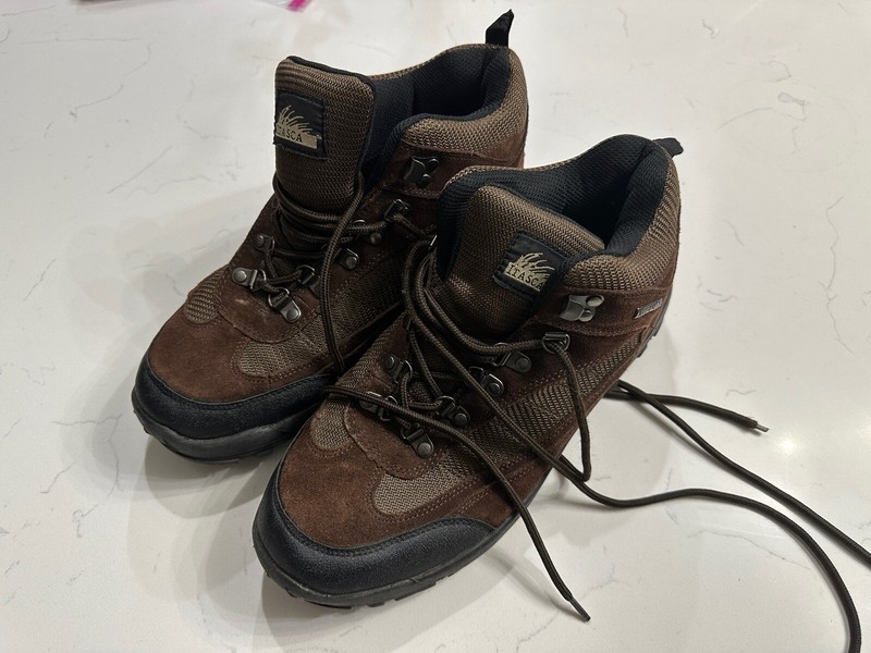Itasca Mens Brown Leather Waterproof Hiking Boots, Size 10