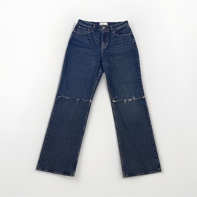 Abercrombie High Rise 90s Relaxed Jeans 29 Long Dark Wash Worn Once