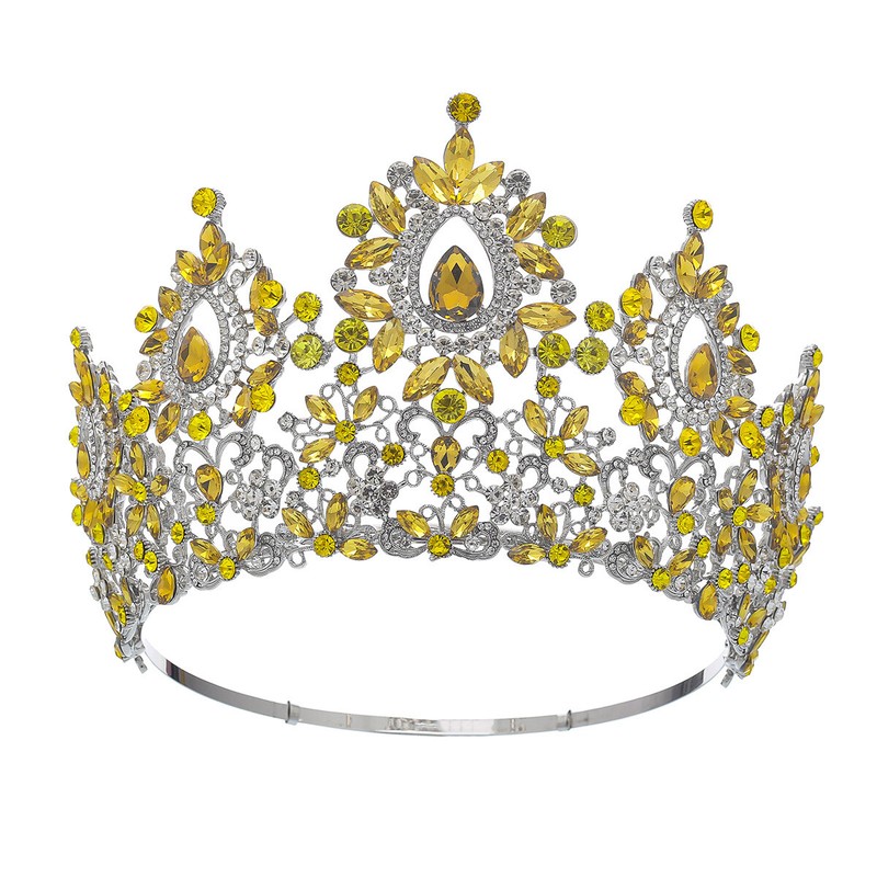 11cm Tall Crystal Tiara Crown Wedding Queen Princess Prom Adjustable For Women