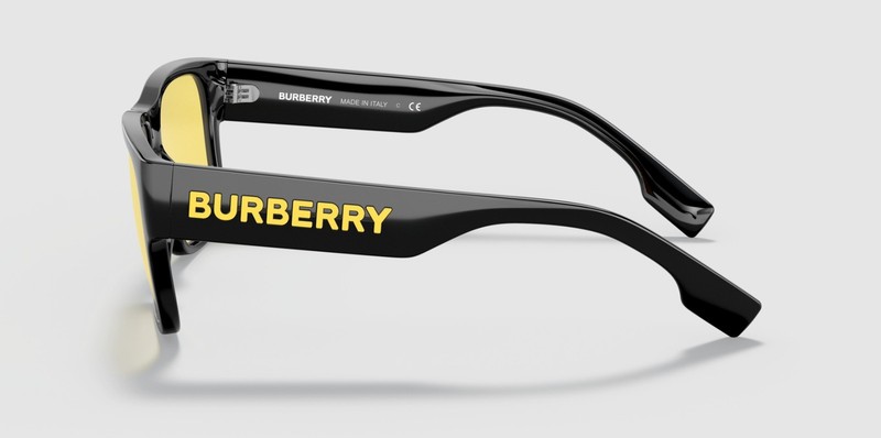 BURBERRY BE4358 300185 Knight Black Yellow 57 mm Men's Sunglasses gallery