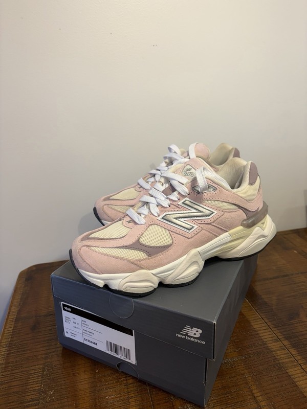 New Balance 9060 Teens Colorblock Pink Purple Beige Suede Mesh Low Top GC9060BE