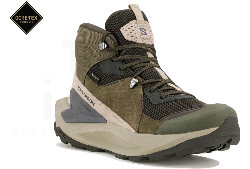 SM29 Salomon Elixir GTX Hiking Mid Shoes Men 9 Women 10 Peat Vintage Khaki