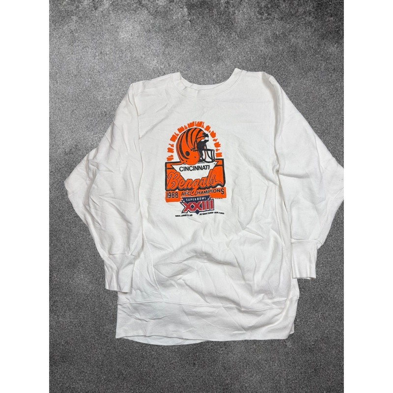 Vintage Healthknit Cincinnati Bengals 1988 AFC Champions Super Bowl Sweatshirt L