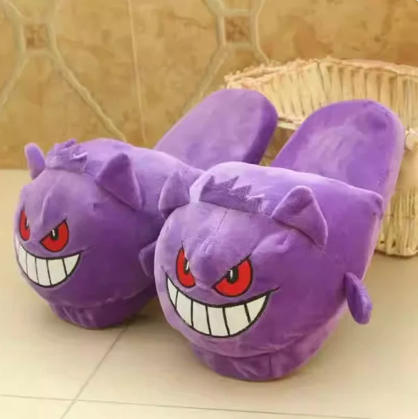 Gengar Open-Toe Plush Slippers Set, One Size Fits All Cute Cartoon Socks Gift gallery