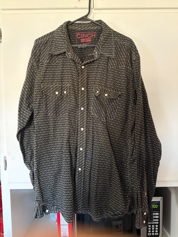 mens cinch long sleeve shirt size large