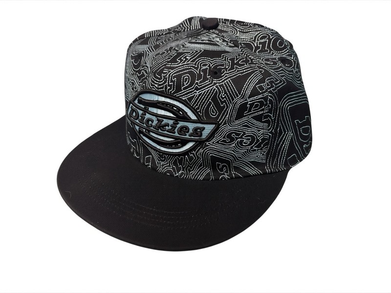 dickies mens black blue fitted baseball work uniform hat size medium 7&1/8-7&1/4