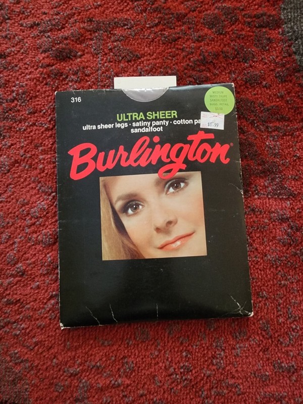 Burlington Ultra Sheer Panty Hose Med Misty Taupe Sandlefoot Satiny Panty 316