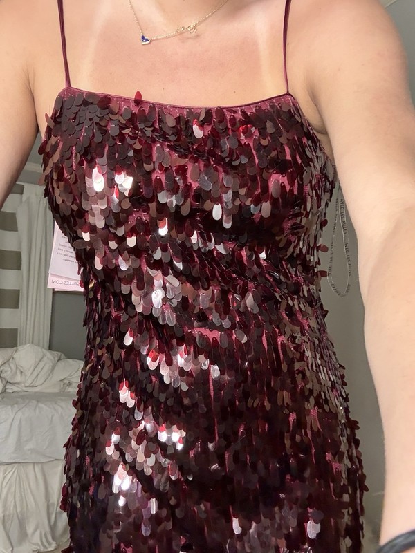 Avec les filles - wine red sequin dress NWT gallery