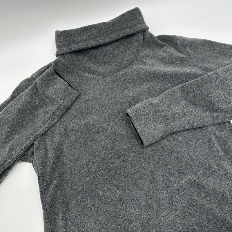 Nike Dri-FIT Gray Fleece Funnel Neck Sweatshirt Side Zip AQ4690-010 Womens Large