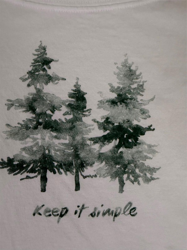 LIFE IS GOOD white “Keep it Simple” pine trees cotton Crusher Tee Women’s XXL