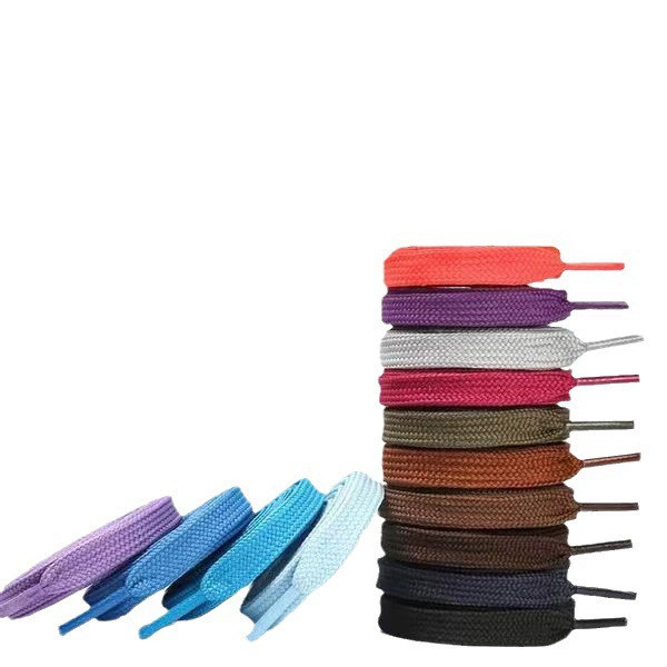 1cm double-layer thickened flat hollow colored polyester shoelaces gallery