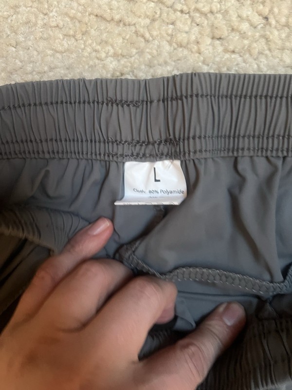 Jogger Pants Gray 80% Polyamide Drawstring Pockets Tapered Men's Large gallery