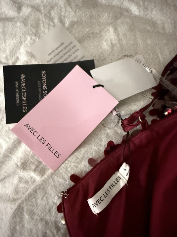 Avec les filles - wine red sequin dress NWT gallery