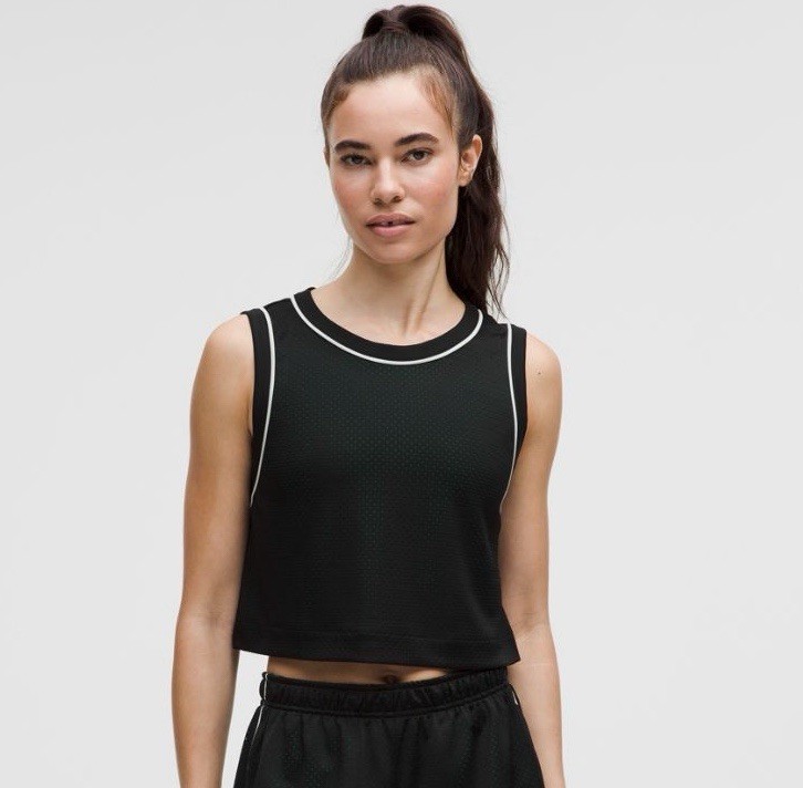 Lululemon Double Layered Mesh Reversible Tank Top Black Green Size M