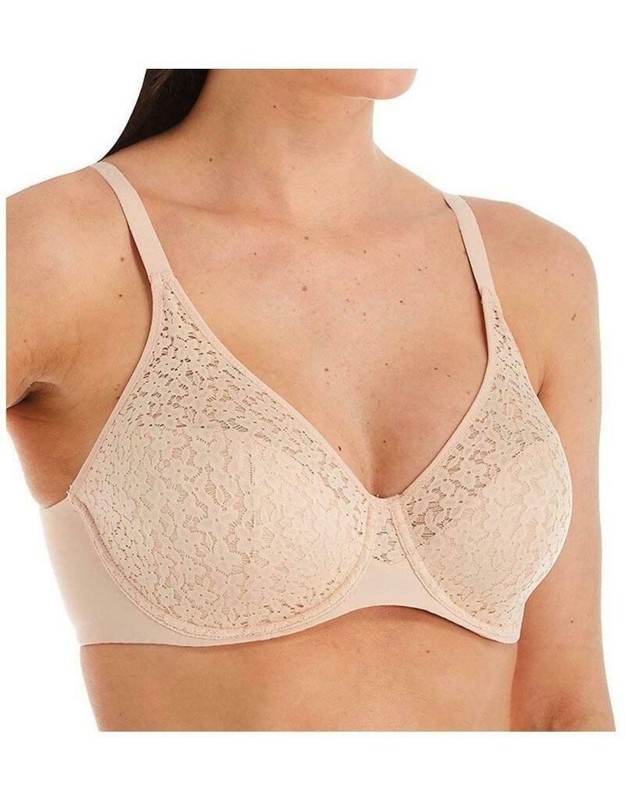 Chantelle 13F1 Underwire Unlined Mesh Rose Full Coverage Bra size 34DDD