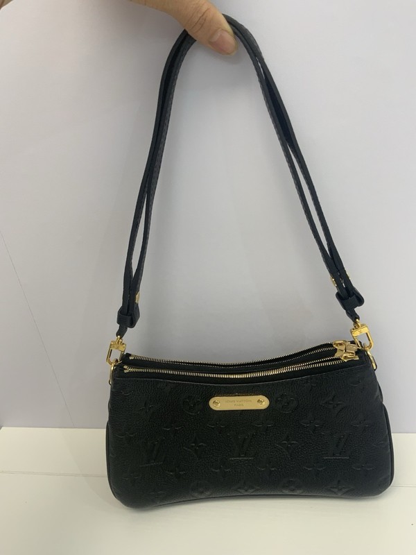 Authentic Louis Vuitton Pochette Liv Black Grained Monogram Empreinte Leather