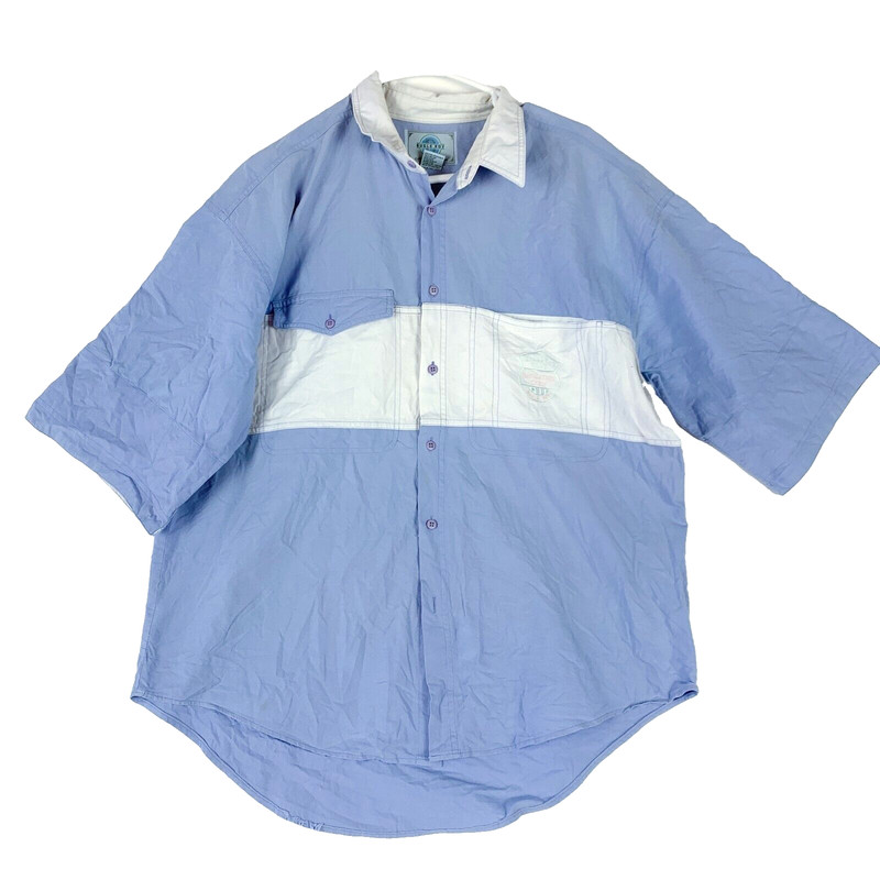 Vintage Bugle Boy Colorblock Camp Navigation Crew Seas Short Sleeve Shirt Large