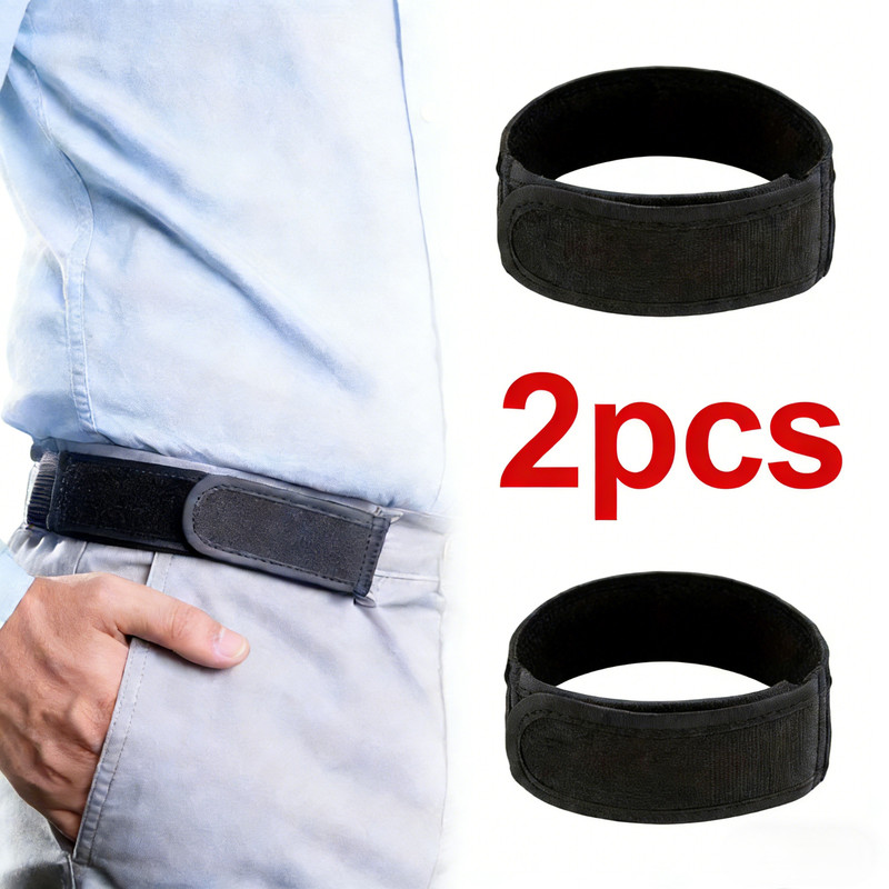 2PCS Adjustable No Buckle Belt for Men Elastic Stretch Waist Comfort Belt gallery