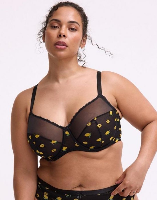 TORRID Balconette Unlined Mesh Embroidery Bra 40DDD NWT