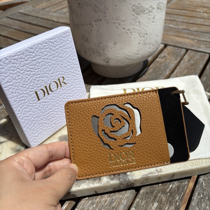 Brown Solid Wallet/Card Holder for Women Key Ring with mirror