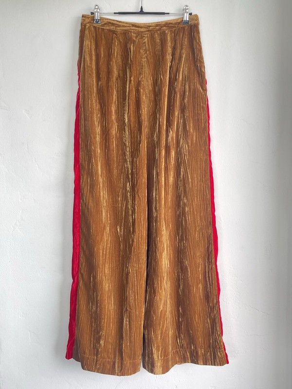 FARM RIO Side Stripe Ribbed Velvet Pant Anthropologie Wide Leg Corduroy Trousers gallery