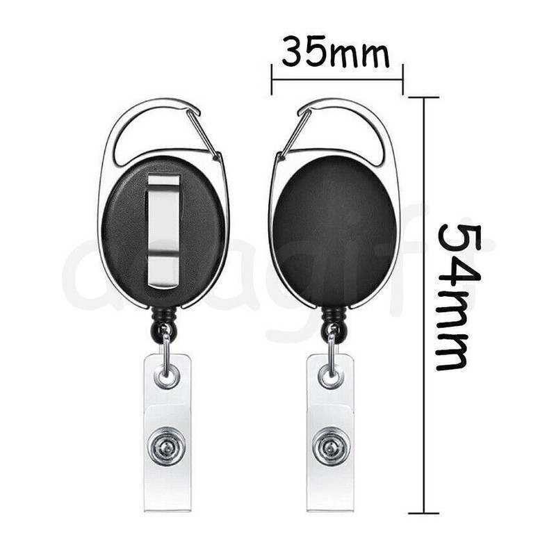 5/10 PCS Retractable Reel Clip ID Card Badge Holder Key Ring Carabiner US Stock gallery
