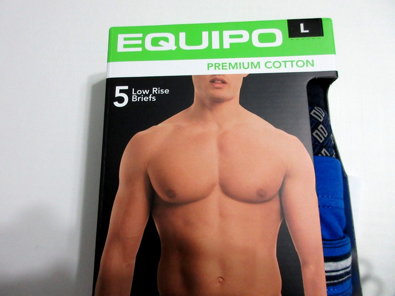 Men's Equipo 5-Pack Low Rise BRIEF No Fly Premium Cotton Underwear blue black L gallery