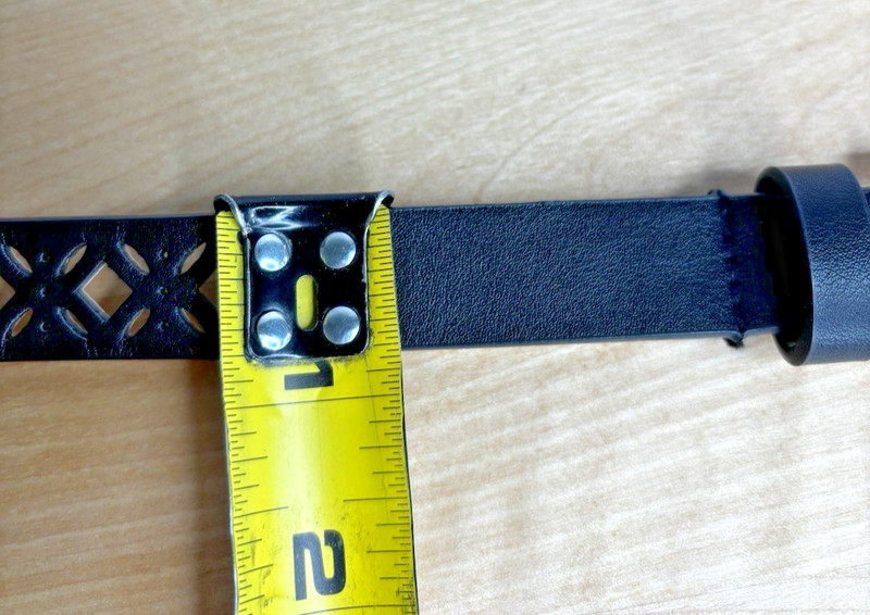 Black Thin laser Cut Belt fits sz up to 40 in gallery