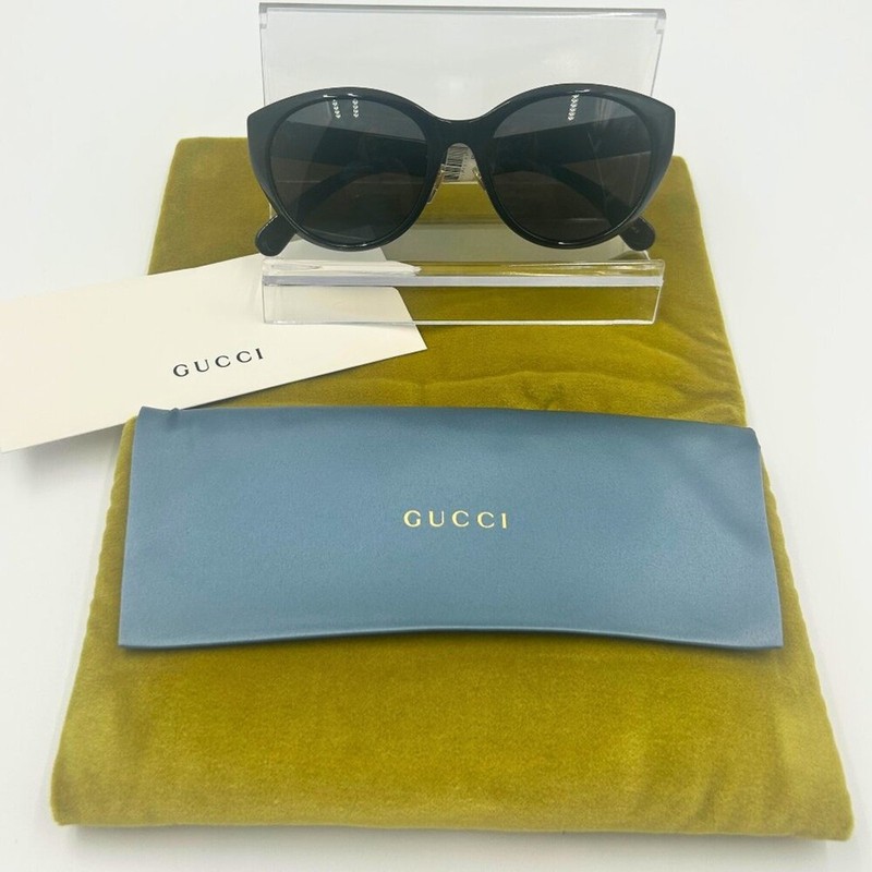 AUTHENTIC Gucci GG0814SK Oversized Cat Eye Sunglasses Black Made in Italy NWT