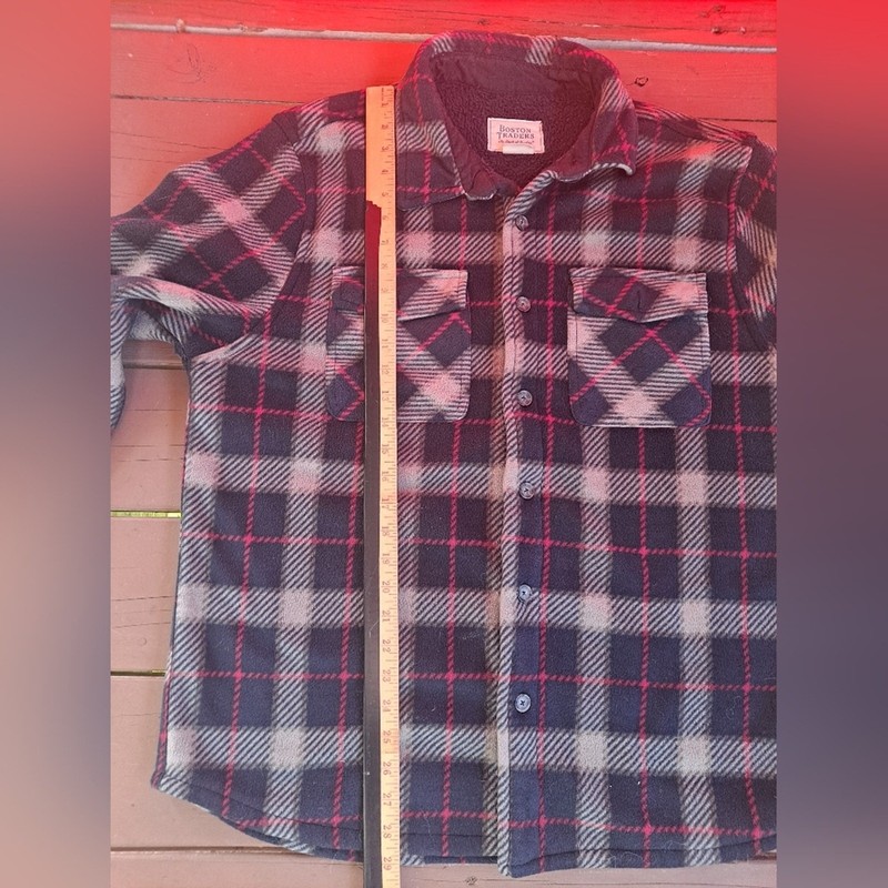 Boston Traders long sleeve button-up jacket small blue red brown XL gallery