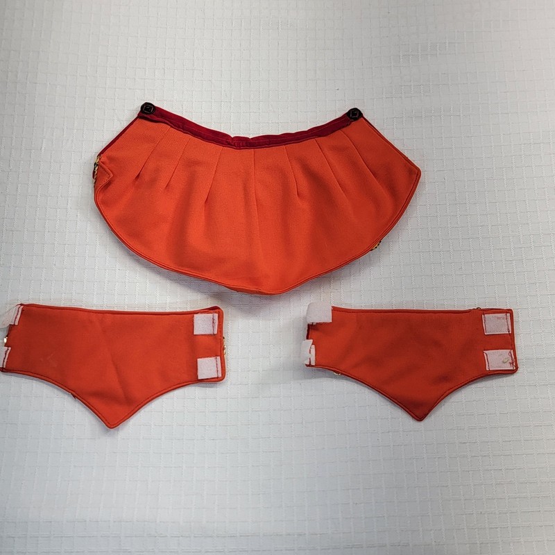 Handmand Red Orange Costume Accessory Set with Gold Sequins, Bottoms/2 Cuffs gallery