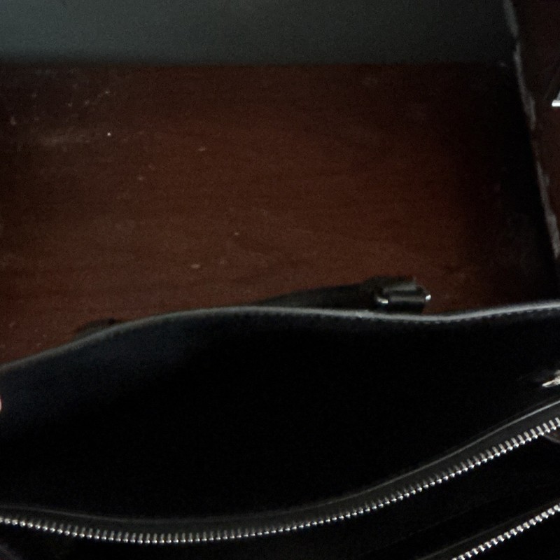 Michael Kors Medium Logo Satchel Zip Black Gray Silver Detach Adjustable Strap gallery
