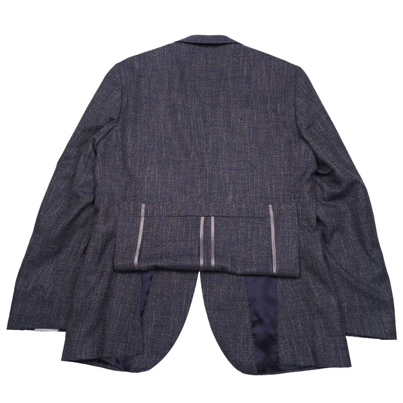 Jack Victor Midland Textured Sport Coat Mens 42S Blue Charcoal Blazer Jacket gallery