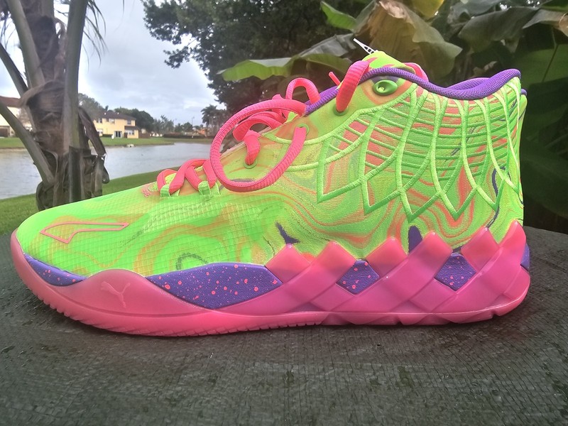 Size 13 Puma MB.01 Men Basketball Shoe Green/Pink/Purple LaMelo Ball 310437 01