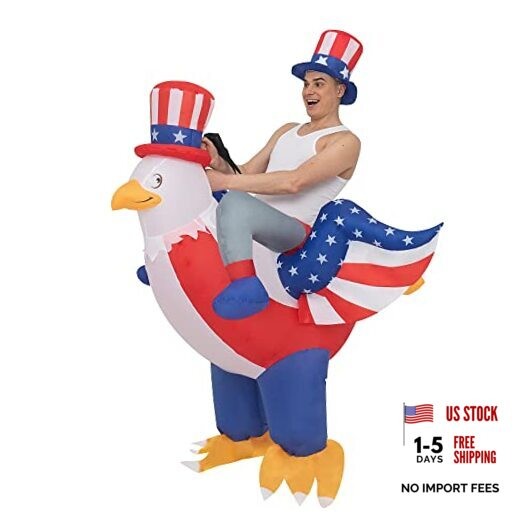 Independence Day Inflatable Costume USA Eagle 4th of July Riding American Eagle